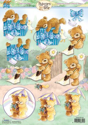Popcorn the Bear - 3DA4 Feuilles à Découper - Étape par Étape