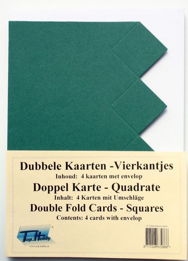 Carrés - Cartes Doule Paquet - Vert Foncé
