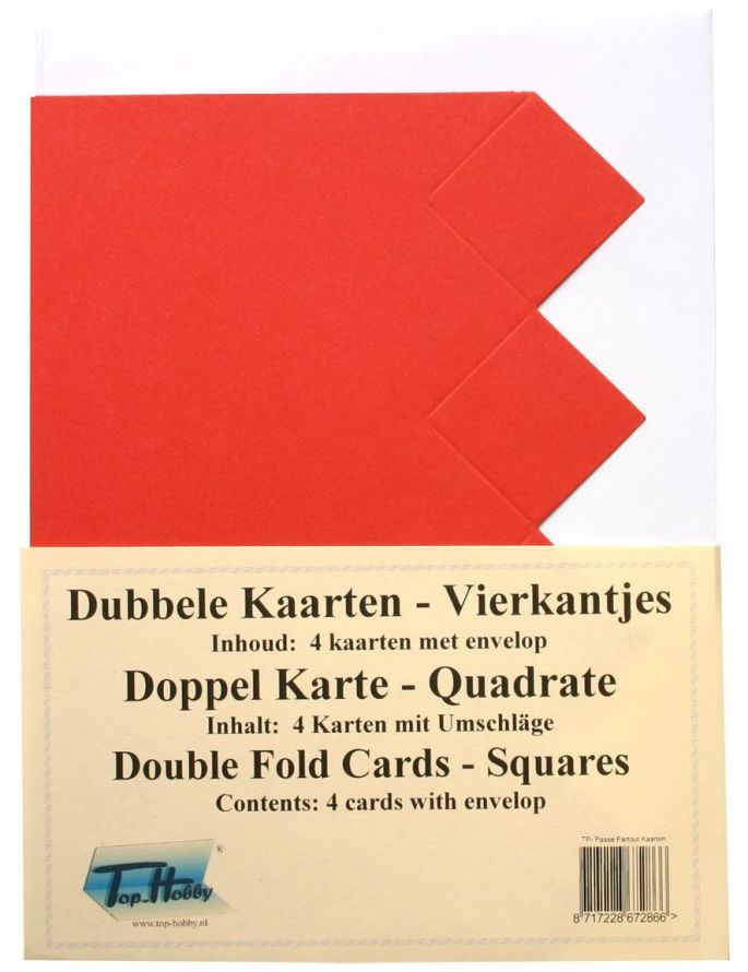 Carrés - Cartes Doule Paquet - Rouge