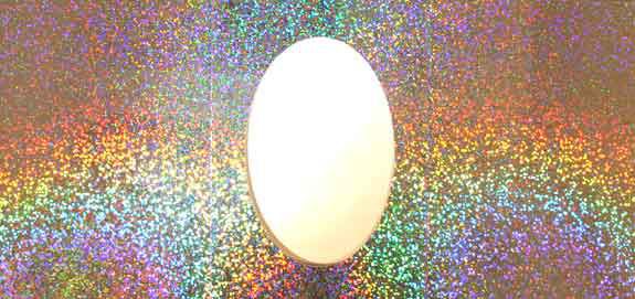 100 Oval - Passe Partout Karten - Holografisches Silber