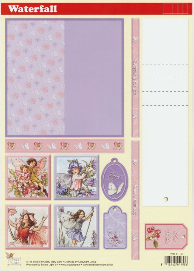 Flower Fairies - Waterfall - 3DA4 Step by Step Decoupage Sheet