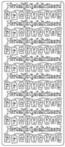 Hartelijk Gefeliciteerd - Proficiat- Gold - Peel-Off Stickers