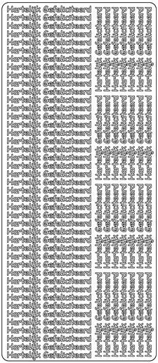 Hartelijk Gefeliciteerd- Silber - Peel-Off Stickers