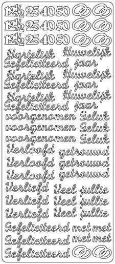 Huwelijk - Peel-Off Stickervel - Goud