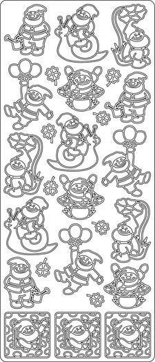 Kabouters - Peel-Off Stickervel - Zilver