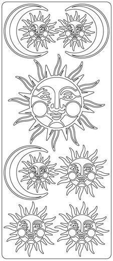 Zon - Maan - Grootformaat - Peel-Off Stickervel - Multi
