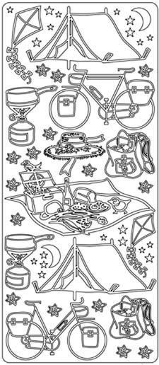 Kamperen - Peel-Off Stickervel - Goud