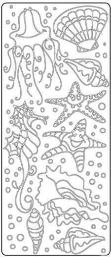 Schelp - Zeester - Inktvis - Peel-Off Stickervel - Goud