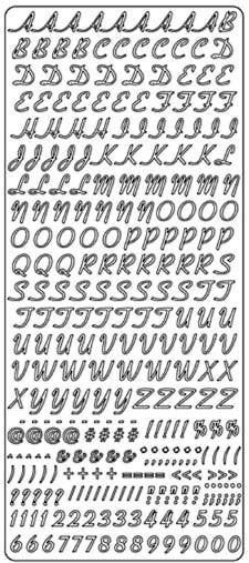 Hoofdletters Cursief  - Peel-Off Stickervel - Zilver