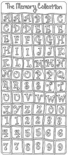 Majuscule gracieuse - dans une Bâti - Peel-Off Auto Collants - Noir