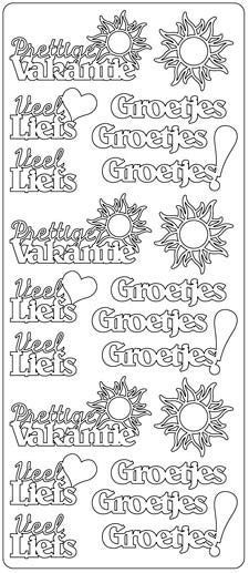 Prettige Vakantie - Groetjes - Peel-Off Stickervel - Multi