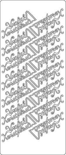 Vrolijk Kerstfeest  - Peel-Off Stickers - Gold