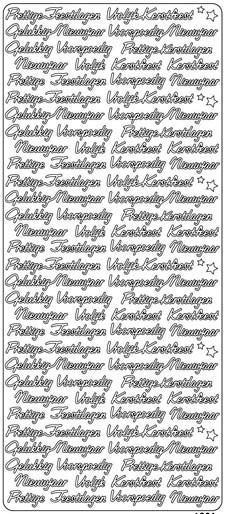 Diverse Kerstteksten Kleinformaat - Peel-Off Stickers - Silber