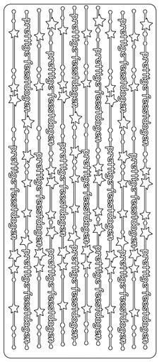 Prettige Feestdagen Lijnen - Peel-Off Stickers - Silber