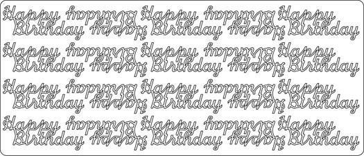 Happy Birthday - Peel-Off Stickervel - Goud