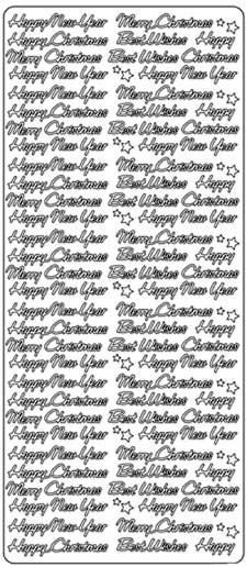 Diverse Kerstteksten - Engels - Peel-Off Stickervel - Goud
