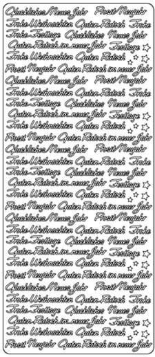 Diverse Kerstteksten Duits - Peel-Off Stickervel - Zilver