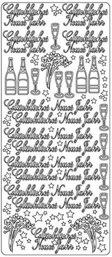 Glückliches Neuesjahr - Peel-Off Stickervel - Multi
