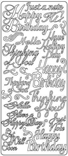 Happy Birthday + Diverse - Peel-Off Stickervel - Goud