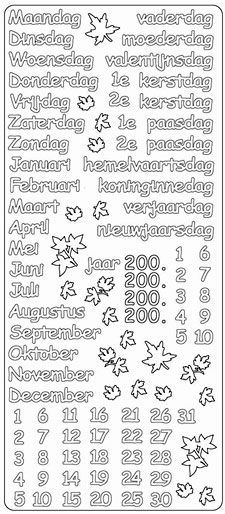 Scrapbook Kalender - Peel-Off Stickers - Silber