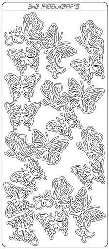 Vlinders - Sticker Vel - Zilver