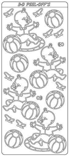 Naissance - Autocollants  - Argent