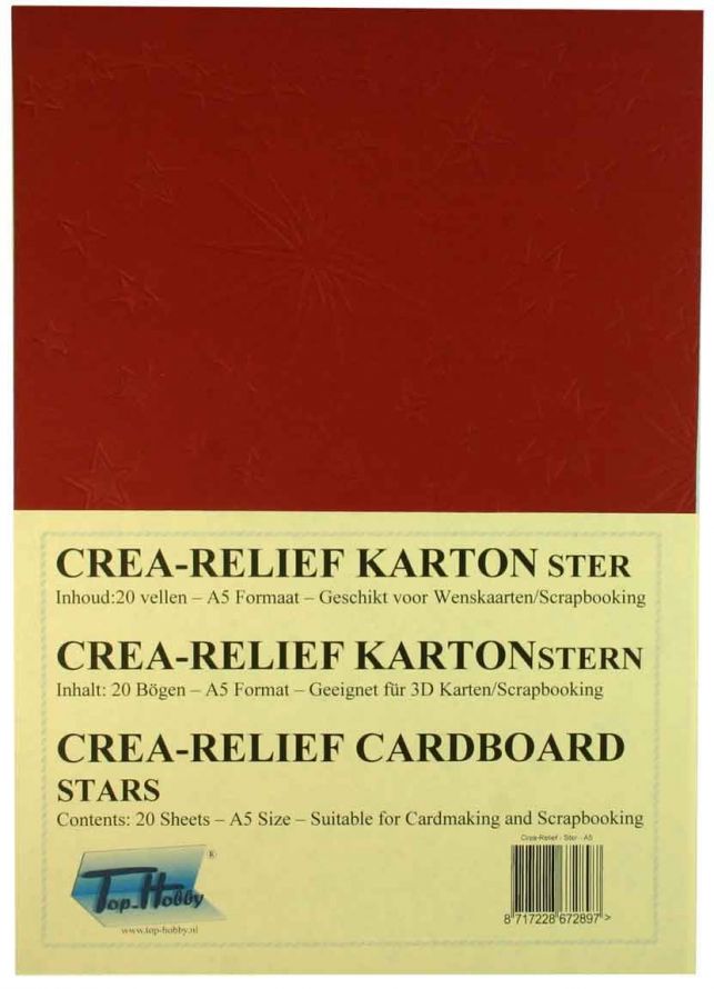 Noël Étoile - Crea-Papier Texturé - Carton Paquet - A5 - Bordeaux