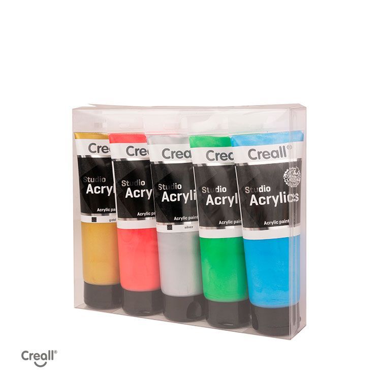 CREALL STUDIO ACRYLICS METALLICS ASSORTMENT - 5 x 120ml