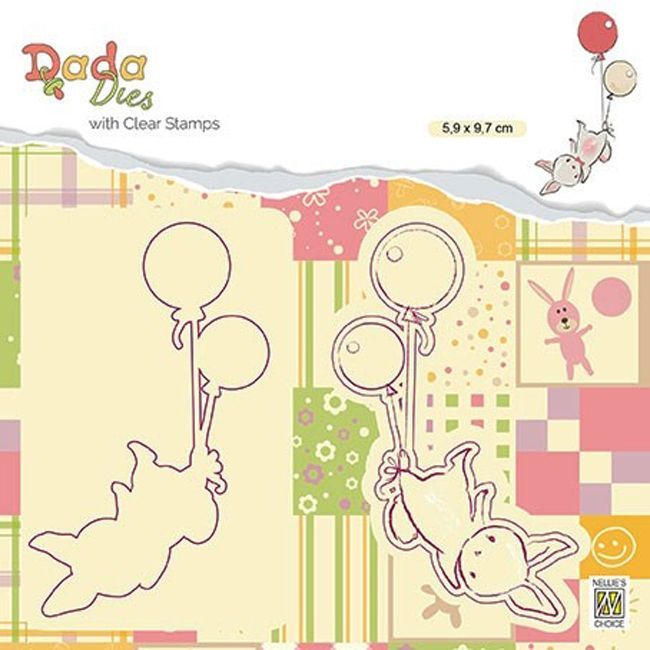 Clear Stempel und Die-cut Stencil - DADA - Balloon Flight
