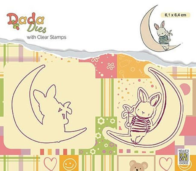 Transparante Stempel en Die-cut Stencil - DADA - Moon