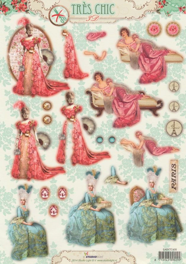 Tres chic - 3DA4 Stap für Stap Stanzbogen