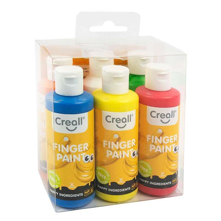 Creall-fingerpaint assoriment - 6 x 80ml