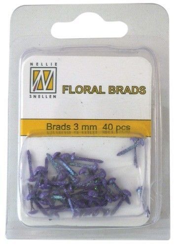 Brads Glitter - Purple - 40 pcs 