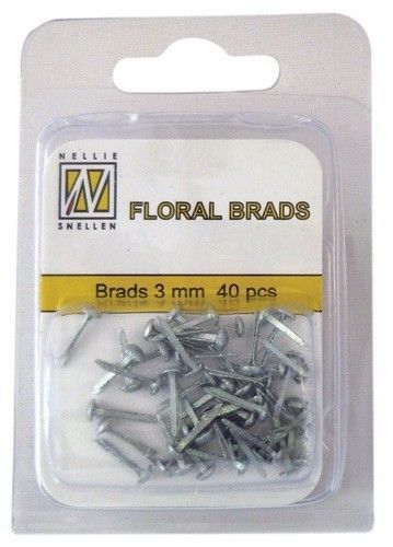 Floral Brads Glitter - Zilver - 40 stuks 