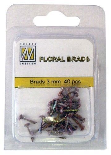 Brads Glitter - Black/Green - 40 pcs