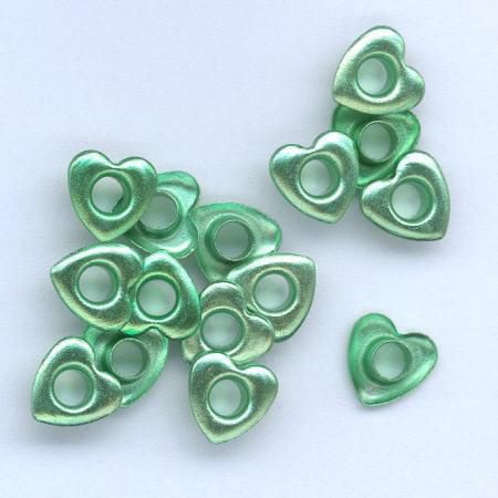 Eyelets Coeurs - Vert - 10mm