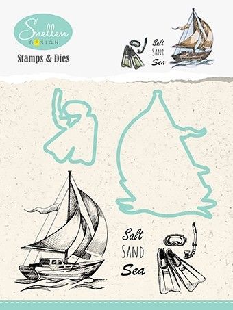 Transparante Stempel en Die-cut Stencil - Holiday - Boat