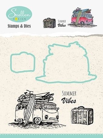 Clear Stempel und Die-cut Stencil - Holiday - Bus
