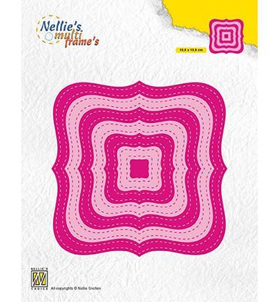 Embossing Die-cut Stencil - Multi Frames Dies Stiched - Braced Squares