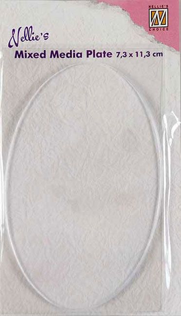 Transparant Mixed Media Plate - Ovaal 73 x 113mm