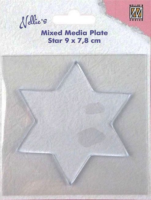 Transparant Mixed Media Plate - Ster 90 x 78mm