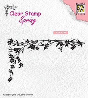 Spring Clear Stamp - Floral Corner 1
