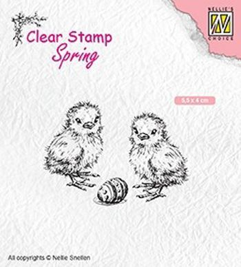 Spring Clear Stamp - Chicken an easter egg
