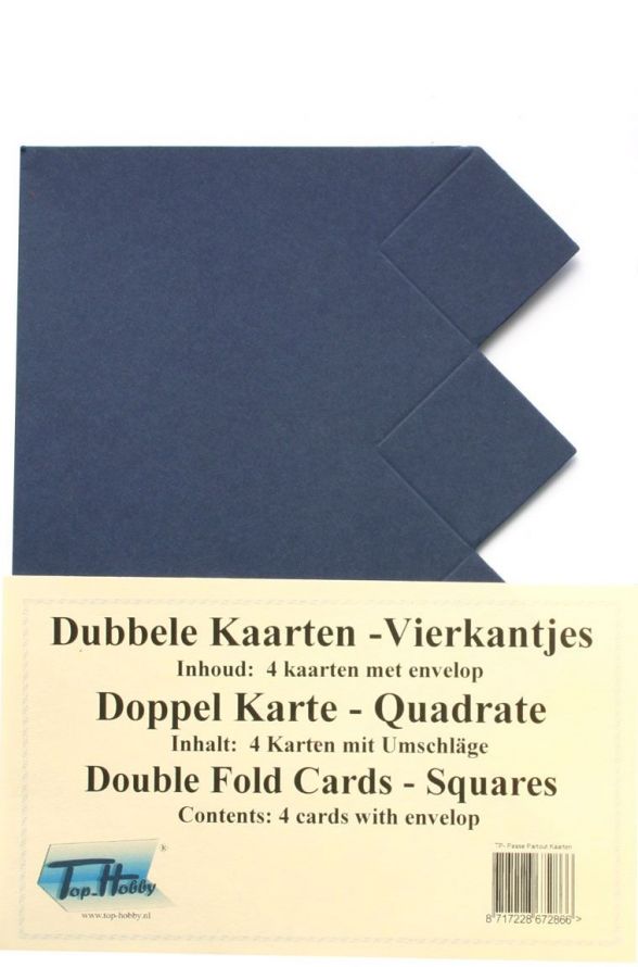 Carrés - Cartes Doule Paquet - Bleu Foncé