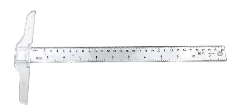 T-ruler transparent plastic 30cm