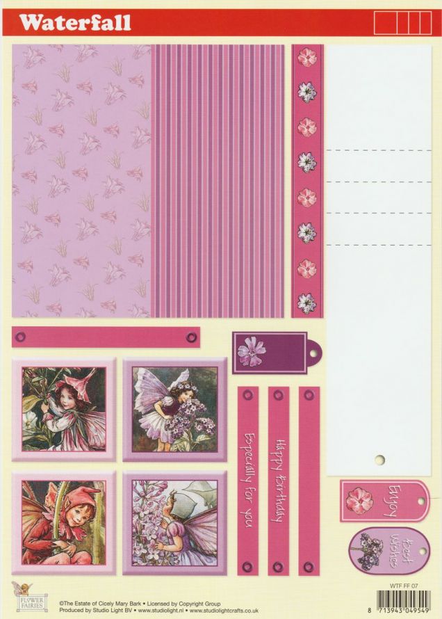 Flower Fairies - Waterval Vellen - 3DA4 Stap voor Stap Knipvel