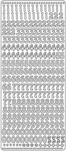 Chiffre - Peel-Off Auto Collants - Blanc