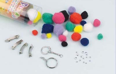 Pom pom Set, 15mm, 25mm, 30mm + accessories