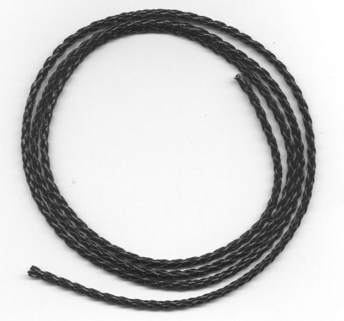 Gevlochten Imitatie Leren Koord - Zwart - 3mm x 1M