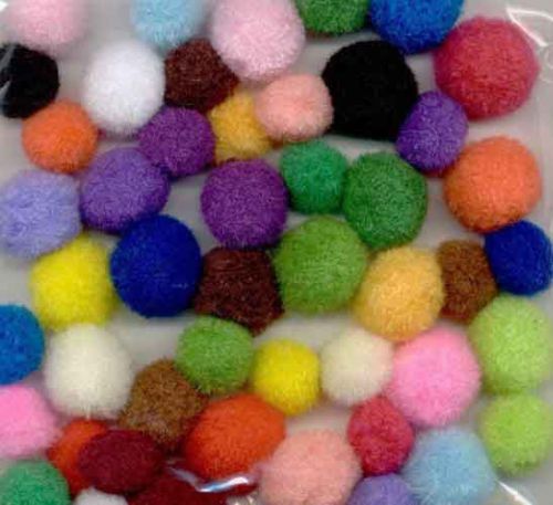 MEGA Pom Poms Set Assorti - 1.5, 2.0cm - 48pcs